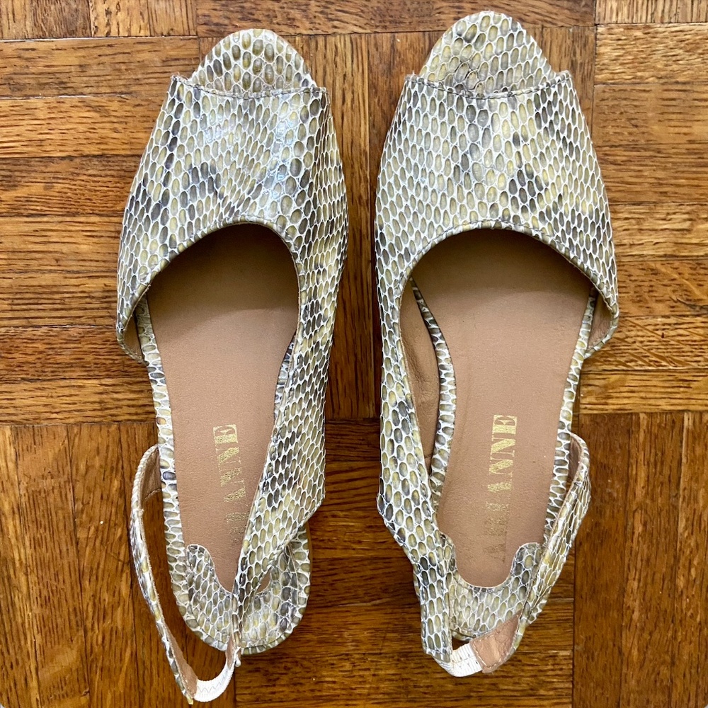 About Arianne snakeskin sandals open toe sling backs Made in Spain 37